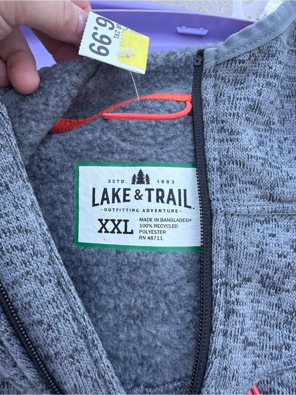 Men's Gray Full-Zip Knit Jacket with Zip Chest Pocket